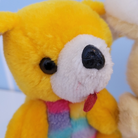 Vintage Easter Friends Stuffed Animal Plush Rainbow Puppy Mouse Bunny - Picture 16 of 16